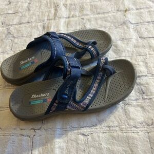 SKETCHERS OUTDOOR LIFESTYLE BLUE WITH MULTI COLORS VELCRO CLOSURE SANDALS US6